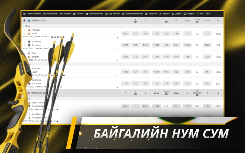 Үндэсний байгалийн нум сум сурьяа харваанд Melbet дээр спортын бооцоо тавиарай.
